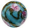 Handmade glass marble Rose Vine on Turquoise